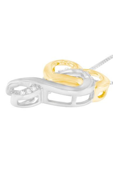 and 1/20 cttw Diamond Ribbon-Heart Necklace